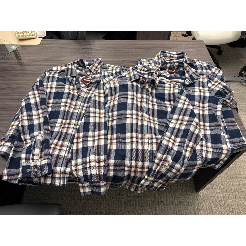Alesbury Flannel Shirt Lot of 5 Plaid Button Up Long Sleeve Men's Regular‎
